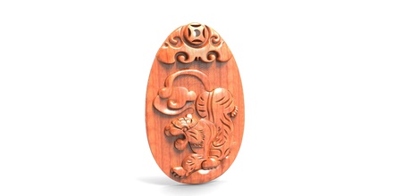 jade carving jewelry tiger chicken classical fibonacci golden jewelery jewellery mathematical necklace ornamental pendant pendants sequence spira spiral swirl twirl 3d print model - Mito3D