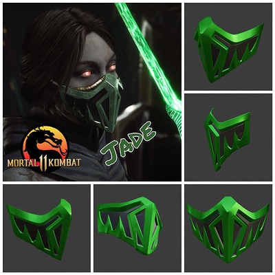 jade máscara mortal kombat 11 berilo estrella casco armadura cosplay mkx mk9 mk11 kombat skarlet kitana mileena sindel barato nitara cara moda 3d print model - Mito3D