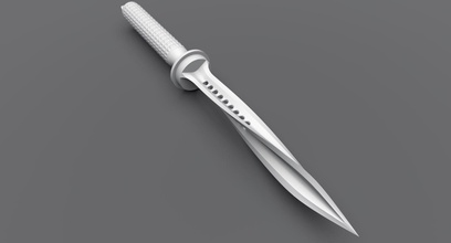 jagdkommando imprimible triblade espada daga moderno aventuras corte diseño mano bricolaje diy pasatiempo afilado arma retorcido comando lujoso cuchillo guerra escala escanear réplica 3d print model - Mito3D