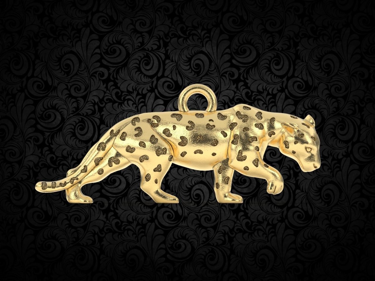 pantera colgante pendiente jaguar tigre león puma joyería joya colgantes zbrush kolye panter negro rinoceronte anillo oreja gato leopardo animal lujo panthera 3D print model - Mito3D