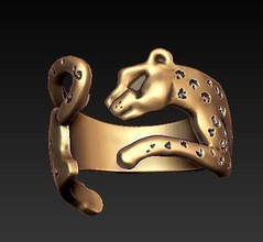 jaguar anneau de bobo bijoux l'amour la bohème cupidon passion symbole l'anneau or d'argent joyau imprimable mode beauté saint-valentin mariage gem romantique chibi les anneaux 3d print model - Mito3D