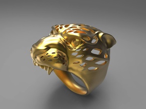 maya jaguar anillo joyería joya oro plata gato felino joyeria impresionar 3d imprimible lujo arte pantera panter anillos prehispánico 3d print model - Mito3D
