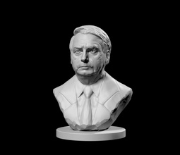 jair bolsonaro heykel sanat mermer vesika adam eski devlet başkanı siyaset heykeller brezilya jair bolsonaro insan baş insanlar karakter heykelcik minyatür 3d print model - Mito3D