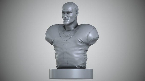 jalen mal jalenfait nfl crême Philadelphia aigles stratège super Bowl football américain buste statue portrait miniatures figurines sculptures art 3d print model - Mito3D
