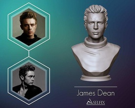 james dean bust sculpture herman art portrait statue man sculptures actor producer american 3d print model - Mito3D