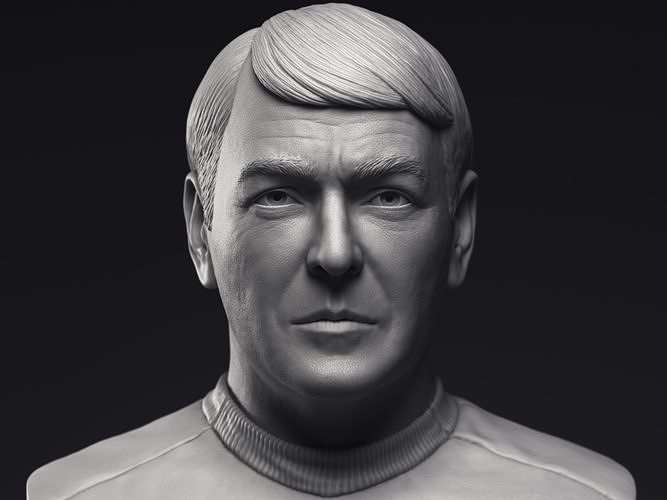 james doohan montgomery scott bust printable 3d model spock nimoy portrait sculpture star trek 3dprint kirk startrek enterprise 3dmodel vulcan treky scotty mccoy art sculptures 3D print model - Mito3D