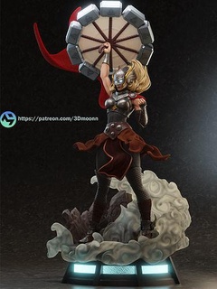 Jane fomentar Thor maravilla amor trueno patos superhéroe martillo Arte esculturas 3d print model - Mito3D