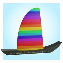 jangada rainbow sailboat decor art brasilian boat houseware travel house 3d print model - Mito3D