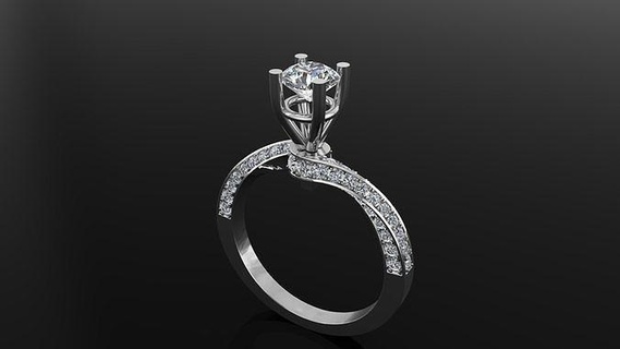 jannpaul twist engagement ring diamond rings jewelry gold silver wedding fashion necklace 3d print model - Mito3D