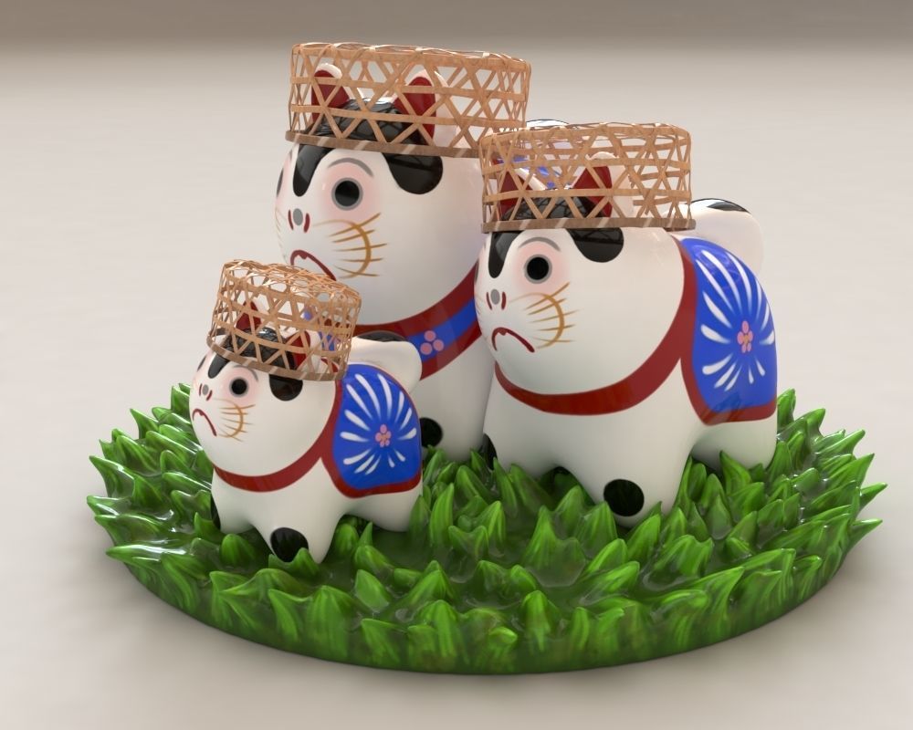 japonya maskot inuhariko oyuncak oyuncaklar hatıra köpek yavrusu şekil heykelcik sanat iç dekor oyunlar 3D print model - Mito3D