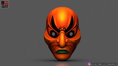 japanese bugaku mask - devil mask -halloween cosplay japanese mask japan mask bugaku mask japanese bugaku mask hannya mask oni mask devil mask halloween mask satan mask samurai mask helmet cosplay toys accessories costumes head face face mask games games toys 3d print model - Mito3D