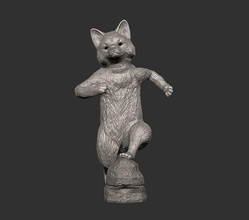 japanese fox - 01 kitsune statue japan animal canines nature dog wild cute art sculptures 3d print model - Mito3D