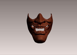 japanese hannya demon woman noh opera wood mask traditional tradition tribal culture fantasy ghost face japan art asian fashion ancient samurai games toys 3d print model - Mito3D