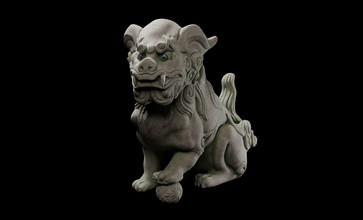 japanisch komainu or lion dog statue beabsichtigt 3d drucken skulptur kunst uralt religion künstlerisch löwe hund japan tempel idol monument tier zahl miniatur skulpturen 3d print model - Mito3D