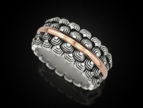 japanese pattern ring 2 jewelry print 3dprinted jewellery printable rings design jewel golden fashion printabl printing gold prototyping silver biker 3d print model - Mito3D
