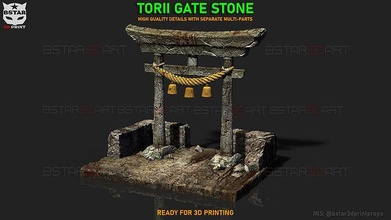 japanisch torii tor benutzerdefiniert base miniatur zahl stilisiert tafel spiele stand wargaming dekoration dekor tischplatte rohrboden benutzerdefinierte basis spielzeuge 3d print model - Mito3D