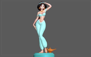 gelsomino principessa statua aladdin disney animazione carattere ragazza bella carina elsa arte sculture 3d print model - Mito3D