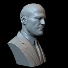 jason statham bust actor hollywood transporter italian job expendables sculpture art likeness realistic sidnaique 3dprinting portrait action celebrity british sculptures 3d print model - Mito3D