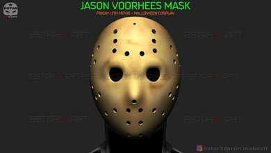 jason voorhees original mask - friday 13th movie halloween toy horror scary monster cosplay voorhes killer movies novels slasher hlw games toys 3d print model - Mito3D