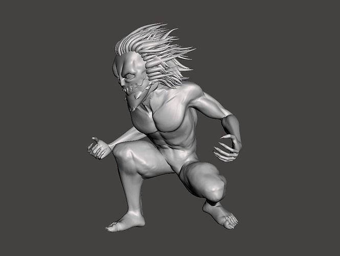 mandíbula titán 3d modelo ataque shingeki kyojin aot porco galiardo juegos juguetes 3D print model - Mito3D