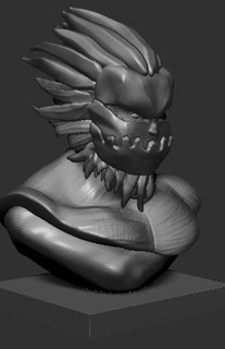 çene titan patlamak heykel Sanat anatomi vücut Saldırgan 3dprint heykeller 3d print model - Mito3D