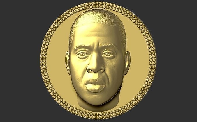 jay-z medallion pendant 3d printing ready stl obj bust singer celebrity sculpture statue miniature figurine beyonce rapper kanye tupac drake snoop dogg ring jay z eminem famous jewelry pendants 3D print model - Mito3D