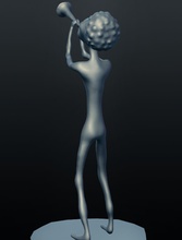 clarinetto jazz giocatore art il jazzman jazzband musicista statua figurina la scultura comicart stampabile sculture 3d print model - Mito3D