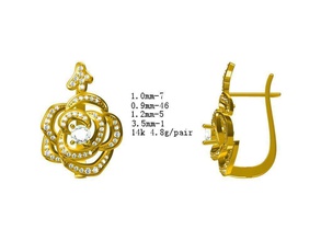 jcd einzigartige Sonnenblume-Ohrringe Schmuck benutzerdefinierte engagement ring Ringe Hochzeit Platin Silber Diamant-ring 3d print model - Mito3D