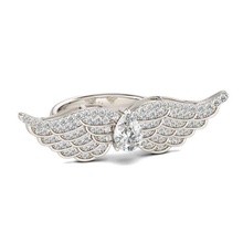 jcr-1002 angel wings pear-cut sterling gold ring Schmuck Damen engagement Diamant-ring 3dprint bedruckbar ist weiblich Ringe gold-ring Schöpfer Welt Mode-ring bestprice frei Flügel Winkel 3d print model - Mito3D