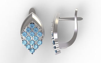 jearrings22 corn jewelry earring diamonds gold sterling silver stl design 3d sign printable precious gem earrings luxury shining brilliant jewel platinum 3d print model - Mito3D