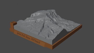 jebel ceniza impostor montaña paisaje volcán terreno ambiente naturaleza fotogrametría elevación dem Ciencias 3d print model - Mito3D