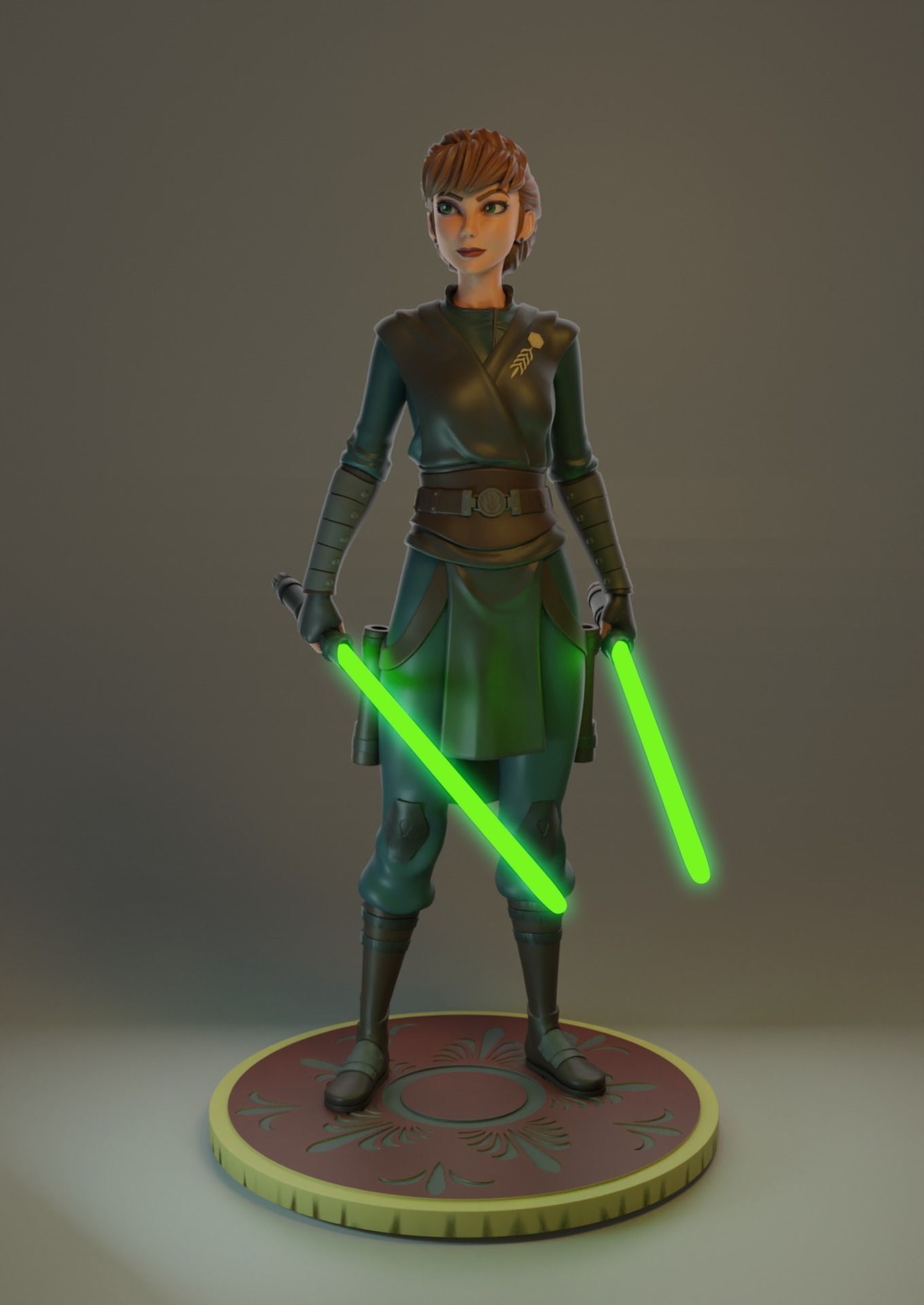 jedi anna escultura espada arte personas niña adulto mujer cuerpo caballero estatua darth estrella guerras sable luz princesa juguetes armadura juegos 3D print model - Mito3D