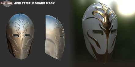 jedi temple mask - 3d print fashion starwars cosplay 3dprint easy other 3d print model - Mito3D