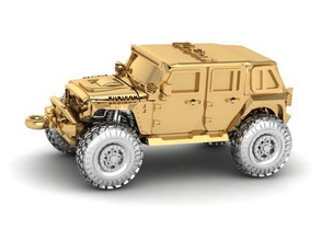 jeep rubicon miniature jewelry silver gold 4x4 large truck printable vehicle offroad 3d print model - Mito3D