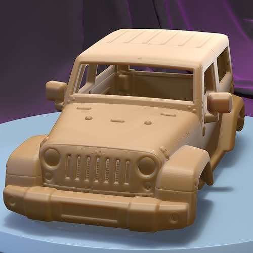 Jeep Wrangler Rubikon Hardtop 2010 druckbar Wagen Körper Slot scalextric tamiya rc miniz Steuerung Crawler Ninco Kyosho scx axial Spiele Spielzeuge Spiel Zubehör 3D print model - Mito3D