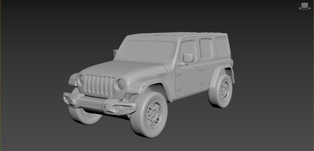 jeep wrangler unlimited 2019 on a small scale car cars hobby american auto automotive truck sport model printcar print drive rc toy plastic diy 3d print model - Mito3D