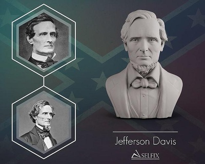 Jefferson Davis fallimento scultura herman arte ritratto statua uomo sculture americano civile guerra confederato 3d print model - Mito3D