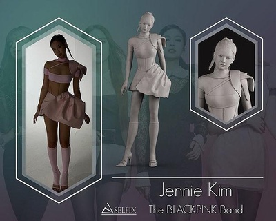 jennie Kim Porträt Skulptur Gesicht Statue Kunst Skulpturen Sänger 3dprint 3dmodel weiblich Süd Koreanisch 3d print model - Mito3D