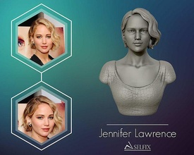 Jennifer Lawrence Vesika heykel aktris kız Sanat heykeller Kadın büst Amerikan 3d print model - Mito3D