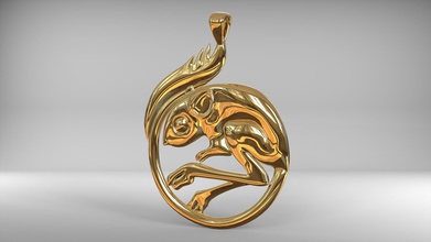 il jerboa ciondolo gioielli roditore oro d'oro animale del mouse ciondoli 3d print model - Mito3D