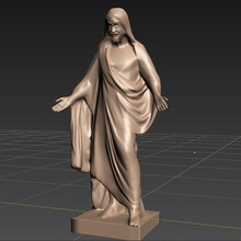jésus statue of in bronze christ sculpture 3dmodel ancien église religieux sculpter saint dieu art sculptures 3d print model - Mito3D