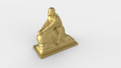 Jésus 07 or sterling argent bijoux platine imprimable blanc prototypage Collier brillant mode beauté 3d print model - Mito3D