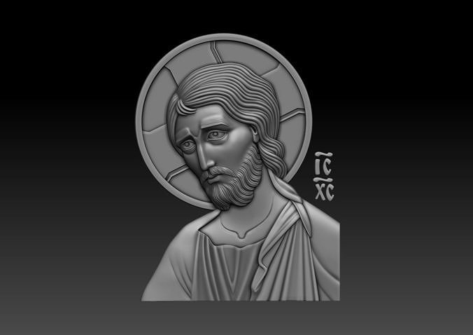 jesus 3 estátua of ícone religião ortodoxo cristão alívio bas grego bizantino santo cnc artcam moagem joalheria religiou sagrado arquitetônico decoração chipre grécia arte 3D print model - Mito3D