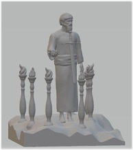 gesù tra i sette chiese la lampada rivelazione apocalisse lampadario luce art sculture 3d print model - Mito3D
