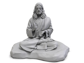 jesus buda cristo cristão escultura estátua religioso arte lótus mudras meditação espiritual esculturas 3d print model - Mito3D