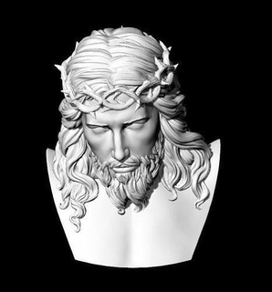 Jésus buste tête pendentif 3d modèle art statue illustration or argent Dieu religion bijoux catholique homme pendentifs Collier sculptures religiou 3d print model - Mito3D