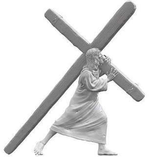 Jesus Tragen Kreuz Christian Kunst Skulpturen Christus Statue Herr drucken 3dprint Kit 3d print model - Mito3D