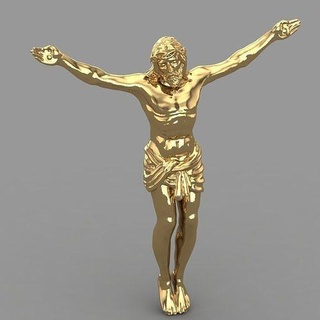 Jesus Christus 3d drucken Modell Schmuck Anhänger Kreuz Religion Christian religiös Kunst katholisch Gold 3d print model - Mito3D