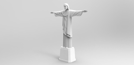 jesus christus brasilien statue erlöser rio de janeiro kunst scannt repliken 3d print model - Mito3D
