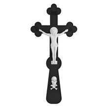 jesus cristo on cruz 3d impressão cnc crânio arte cristão religioso escultura estátua religiou objeto estátuas esculturas zbrush 3d print model - Mito3D